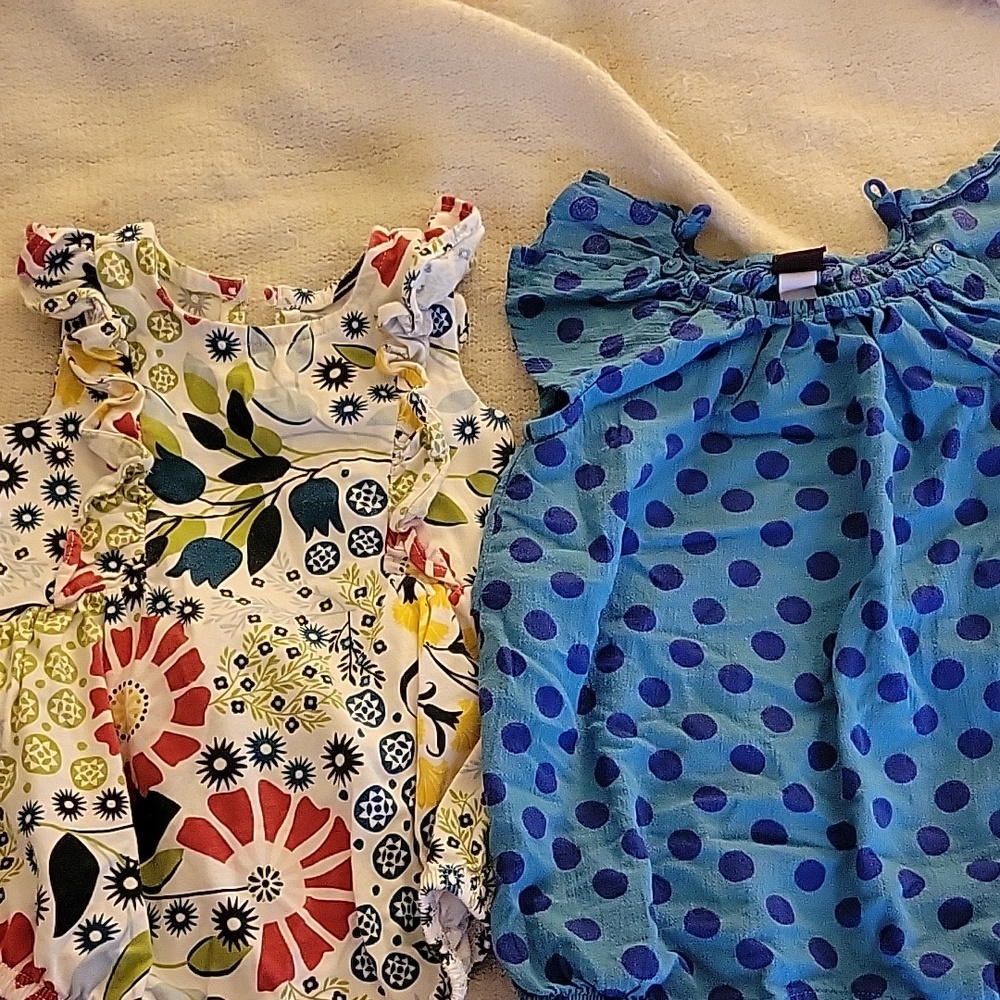 2 Rompers from Tea Collection- 6 to 9 months